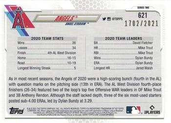 2021 Topps - Gold #621 Los Angeles Angels Back