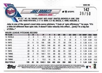 2021 Topps - Mother's Day Pink #142 Jake Odorizzi Back