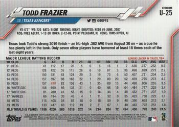2020 Topps Chrome Update - Pink Wave #U-25 Todd Frazier Back