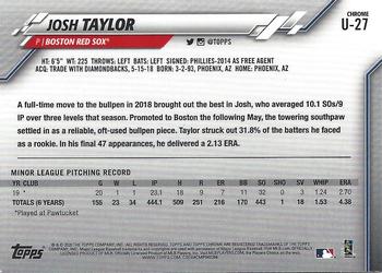 2020 Topps Chrome Update - Pink #U-27 Josh Taylor Back