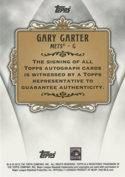 2013 Topps - Redemption Replacement Autographs #NNO Gary Carter Back