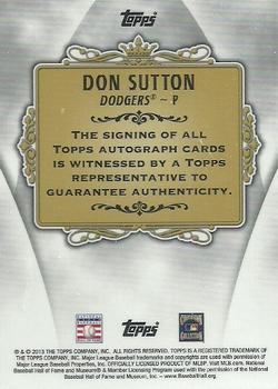 2013 Topps - Redemption Replacement Autographs Gold Refractor #NNO Don Sutton Back