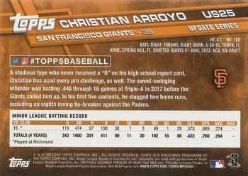 2017 Topps Update - 2017 Topps Base Set Variations Autographs #US25 Christian Arroyo Back