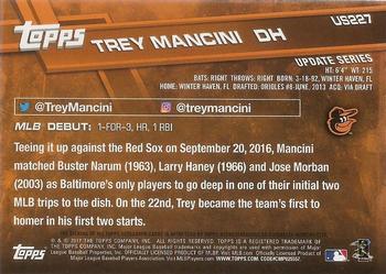 2017 Topps Update - 2017 Topps Base Set Variations Autographs #US227 Trey Mancini Back