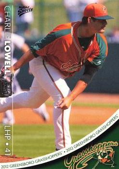 2012 MultiAd Greensboro Grasshoppers #6 Charlie Lowell Front