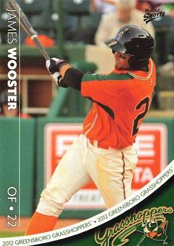 2012 MultiAd Greensboro Grasshoppers #22 James Wooster Front