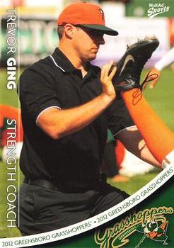 2012 MultiAd Greensboro Grasshoppers #30 Trevor Ging Front