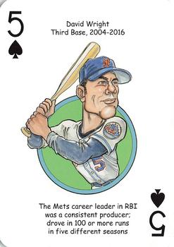 2018 Hero Decks New York Mets Baseball Heroes Playing Cards #5♠ David Wright Front