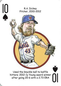 2018 Hero Decks New York Mets Baseball Heroes Playing Cards #10♠ R.A. Dickey Front