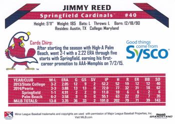 2015 Grandstand Springfield Cardinals SGA #NNO Jimmy Reed Back