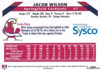 2015 Grandstand Springfield Cardinals SGA #NNO Jacob Wilson Back