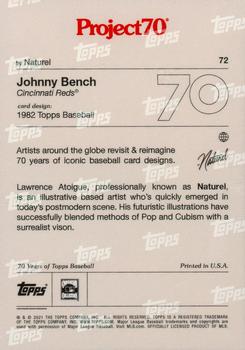 2021-22 Topps Project70 #72 Johnny Bench Back
