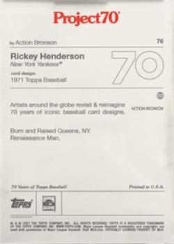 2021-22 Topps Project70 #76 Rickey Henderson Back