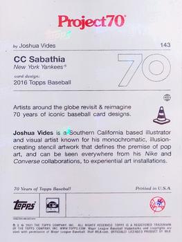 2021-22 Topps Project70 #143 CC Sabathia Back