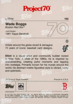 2021-22 Topps Project70 #162 Wade Boggs Back