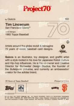 2021-22 Topps Project70 #191 Tim Lincecum Back