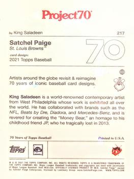 2021-22 Topps Project70 #217 Satchel Paige Back