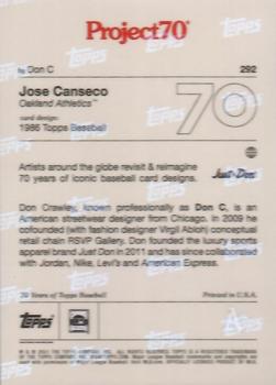 2021-22 Topps Project70 #292 Jose Canseco Back