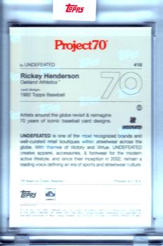 2021-22 Topps Project70 #418 Rickey Henderson Back