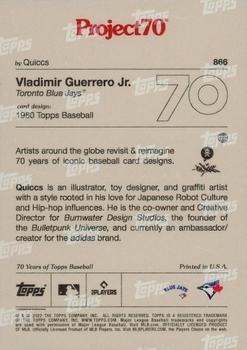 2021-22 Topps Project70 #866 Vladimir Guerrero Jr. Back