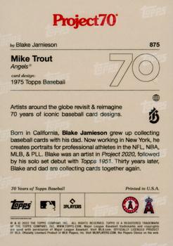 2021-22 Topps Project70 #875 Mike Trout Back