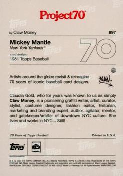 2021-22 Topps Project70 #897 Mickey Mantle Back