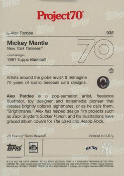 2021-22 Topps Project70 #935 Mickey Mantle Back