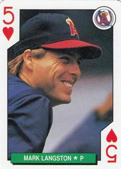 1991 International Playing Card Co. Major League All-Stars Playing Cards #5♥ Mark Langston Front