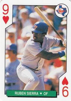 1991 International Playing Card Co. Major League All-Stars Playing Cards #9♥ Ruben Sierra Front
