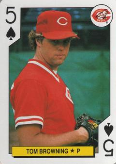 1991 International Playing Card Co. Major League All-Stars Playing Cards #5♠ Tom Browning Front