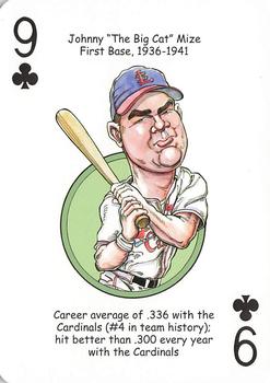2012 Hero Decks St. Louis Cardinals Baseball Heroes Playing Cards #9♣ Johnny Mize Front