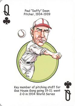 2012 Hero Decks St. Louis Cardinals Baseball Heroes Playing Cards #Q♣ Daffy Dean Front