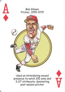 2012 Hero Decks St. Louis Cardinals Baseball Heroes Playing Cards #A♦ Bob Gibson Front