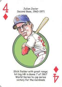 2012 Hero Decks St. Louis Cardinals Baseball Heroes Playing Cards #4♦ Julian Javier Front