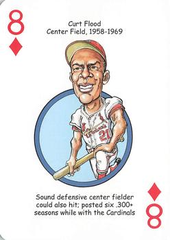 2012 Hero Decks St. Louis Cardinals Baseball Heroes Playing Cards #8♦ Curt Flood Front