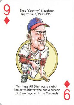 2012 Hero Decks St. Louis Cardinals Baseball Heroes Playing Cards #9♦ Enos Slaughter Front
