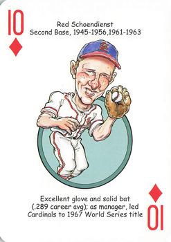 2012 Hero Decks St. Louis Cardinals Baseball Heroes Playing Cards #10♦ Red Schoendienst Front