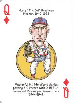 2012 Hero Decks St. Louis Cardinals Baseball Heroes Playing Cards #Q♦ Harry Brecheen Front