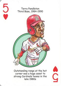 2012 Hero Decks St. Louis Cardinals Baseball Heroes Playing Cards #5♥ terry Pendleton Front