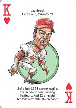2012 Hero Decks St. Louis Cardinals Baseball Heroes Playing Cards #K♥ Lou Brock Front