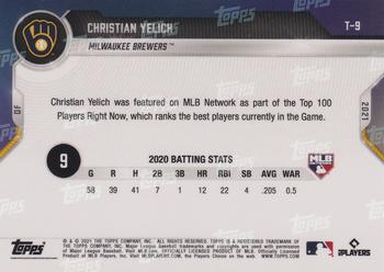 2021 Topps Now MLB Network's Top 100 #T-9 Christian Yelich Back