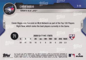 2021 Topps Now MLB Network's Top 100 #T-71 Cavan Biggio Back