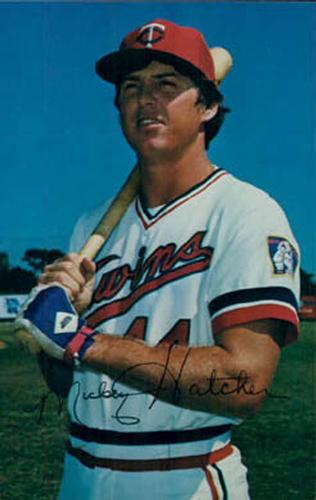 1981 Minnesota Twins Postcards - Facsimile Signatures #NNO Mickey Hatcher Front