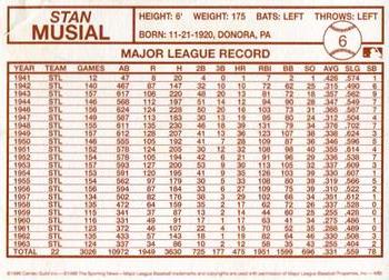 1996 Danbury Mint Baseball Chess Set Cards #NNO Stan Musial Back