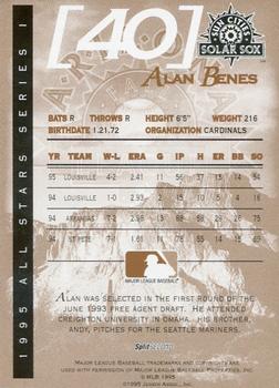 1995 SplitSecond Arizona Fall League All Stars #NNO Alan Benes Back
