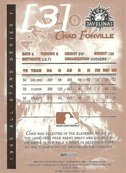 1995 SplitSecond Arizona Fall League All Stars #NNO Chad Fonville Back