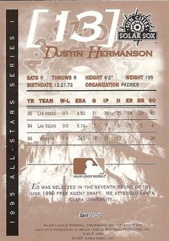 1995 SplitSecond Arizona Fall League All Stars #NNO Dustin Hermanson Back