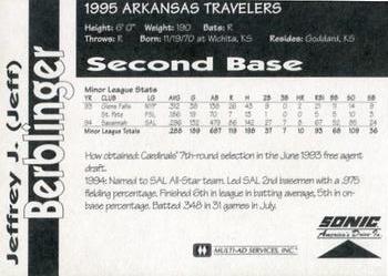 1995 Multi-Ad Arkansas Travelers #NNO Jeff Berblinger Back