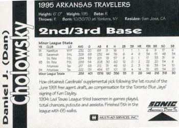 1995 Multi-Ad Arkansas Travelers #NNO Dan Cholowsky Back