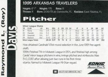1995 Multi-Ad Arkansas Travelers #NNO Ray Davis Back